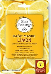 Bee Beauty Limon Desenli Kağıt Yüz Maskesi