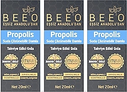 Bee'o Suda Çözünür Propolis Damla 20 ml 3'lü