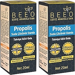 Bee'o Suda Çözünebilir Sıvı Propolis Damlası 20 ml 2 Adet