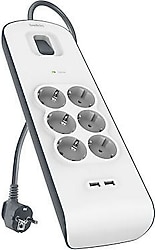 Belkin BSV604 2 m 6'lı 2 USB'li Akım Korumalı Priz