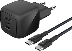 Belkin WCA013KQ1MBK-B6 45 W Siyah Type-C Kablolu Hızlı Şarj Aleti