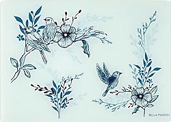 Bella Maison Bleu Blanc 35x25 cm Cam Kesme Tahtası