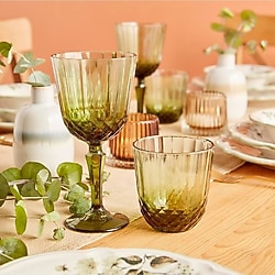 Bella Maison Colore Yeşil 24'lü Kesme Bardak Kadeh Seti