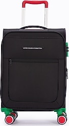 Benetton 14BNT2800-03 Kumaş Siyah Kabin Boy Valiz