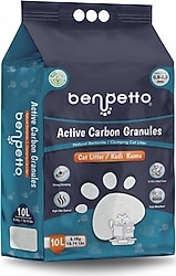 Benpetto Aktif Karbon Granüllü 10 lt Bentonit Kedi Kumu