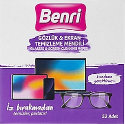 Benri 52'li Gözlük ve Ekran Temizleme Mendili