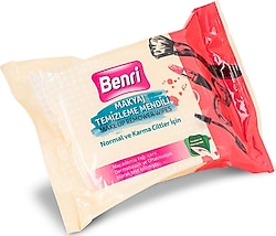 Benri Normal ve Karma Ciltler için 25'li Makyaj Temizleme Mendili