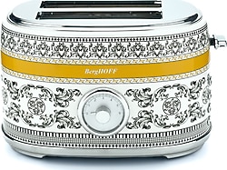Berghoff Gem Royal Margery Siyah Sarı Desenli İki Dilim Ekmek Kızartma Makinesi