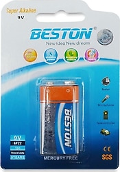 Beston 6F-22 9V Alkalin Pil