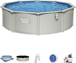 Bestway 56384 Hydrium Çelik Duvarlı 457x122 cm Prefabrik Havuz Seti