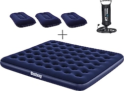 Bestway 67004 BW122 El Pompalı Yastıklı 3 Kişilik Şişme Yatak