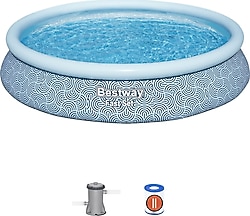 Bestway 57313 457X84 cm Yuvarlak Büyük Şişme Havuz Seti