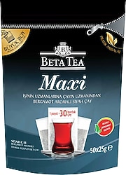 Beta Tea Maxi Bergamot Aromalı Jumbo 25 gr 50'li Demlik Poşet Çay