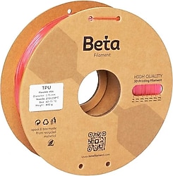 Beta TPU 95A 1.75 mm 800 gr Şeffaf Ahududu Kırmızısı Filament