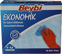 Beybi Ekonomik Medium 8 - 8.5 Beden Ev İşleri Eldiveni 25'li