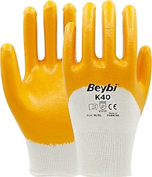 Beybi K40 Nitril Kaplı 10 Numara İş Eldiveni