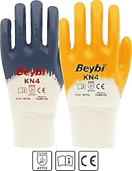 Beybi KN4 Pamuk Nitril İş Eldiveni 12 Çift