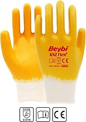 Beybi KN2 Flex Plus Tam Nitril Kaplı Pamuklu 288 Çift İş Eldiveni