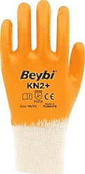 Beybi KN2 Plus Tam Nitril Pamuk 12 Çift İş Eldiveni