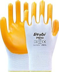 Beybi PN10 Polyester Örme Nitril İş Eldiveni