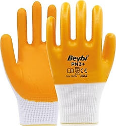 Beybi PN3+ Polyester Örme Nitril 12 Çift İş Eldiveni