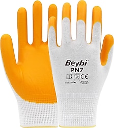 Beybi PN7 Polyester Örme Yarı Nitril 8 Numara İş Eldiveni