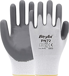 Beybi PN72 Polyester Örme Nitril İş Eldiveni 288 Çift