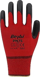 Beybi PN75 Polyester Örme Nitril İş Eldiveni 9 Numara