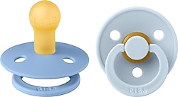 Bibs Colour Sky Blue-Baby Blue 0-6 Ay İkili Kauçuk Emzik