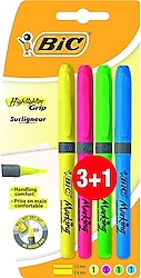 Bic Brite Liner Grip 3+1 Blister Fosforlu Kalem Seti