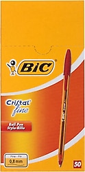 Bic Cristal Fine 50'li Kutu Tükenmez Kalem Kırmızı