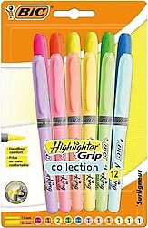 Bic Grip 6 Pastel + 6 Canlı Fosforlu Kalem Seti