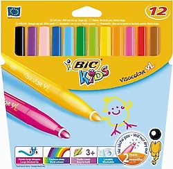 Bic Kids Visacolor XL Yıkanabilir 12'li Jumbo Keçeli Kalem Seti