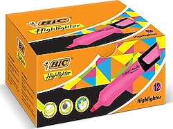 Bic Marking Flat Highlighter 12'li Pembe Fosforlu Kalem