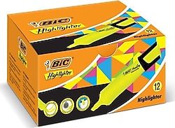 Bic Marking Flat Highlighter 12'li Sarı Fosforlu Kalem