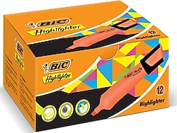 Bic Marking Flat Highlighter 12'li Turuncu Fosforlu Kalem