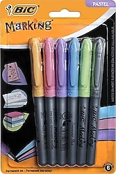 Bic Marking Pastel 6'lı Permanent Marker Kalem Seti
