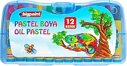 Bigpoint 12 Renk Mavi Kutulu Pastel Boya