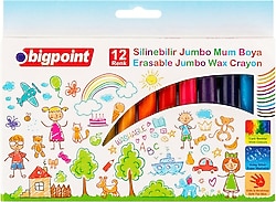 Bigpoint Jumbo 12'li Silinebilir Mum Boya
