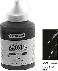 Bigpoint 500 ml Akrilik Boya 793 Lamp Black
