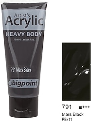 Bigpoint 75 ml Akrilik Boya 791 Mars Black