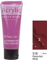 Bigpoint 75 ml Akrilik Boya 318 Phoenix Red
