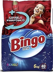 Bingo Matik Lovely Parfümlü Renkliler için 6 kg Toz Deterjan