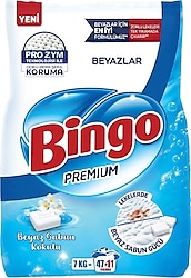 Bingo Matik Premium Beyazlar için 7 kg Toz Deterjan