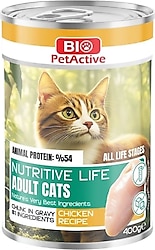 Bio PetActive Nutritive Life Tavuklu 400 gr Yetişkin Konserve Kedi Maması