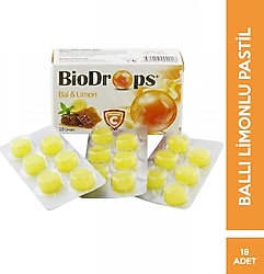 Biodrops Bal ve Limonlu 18'li Pastil