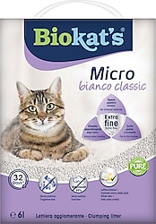 Biokat 's Micro Bianco Classic 6 lt Topaklanan Kedi Kumu