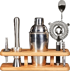 Biradlı GRV-1855 Ahşap Standlı 7 Parça Bar Seti
