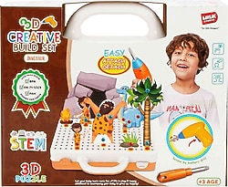 Birlik Oyuncak Dinozorlar 3D Stem Creative Eğitici Matkap Seti