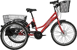 Bisan E-Porter 250 W Kırmızı 3 Tekerlekli Elektrikli Bisiklet